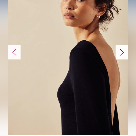 Free People Longsleeve black dress open back NEW - Picture 3 of 6